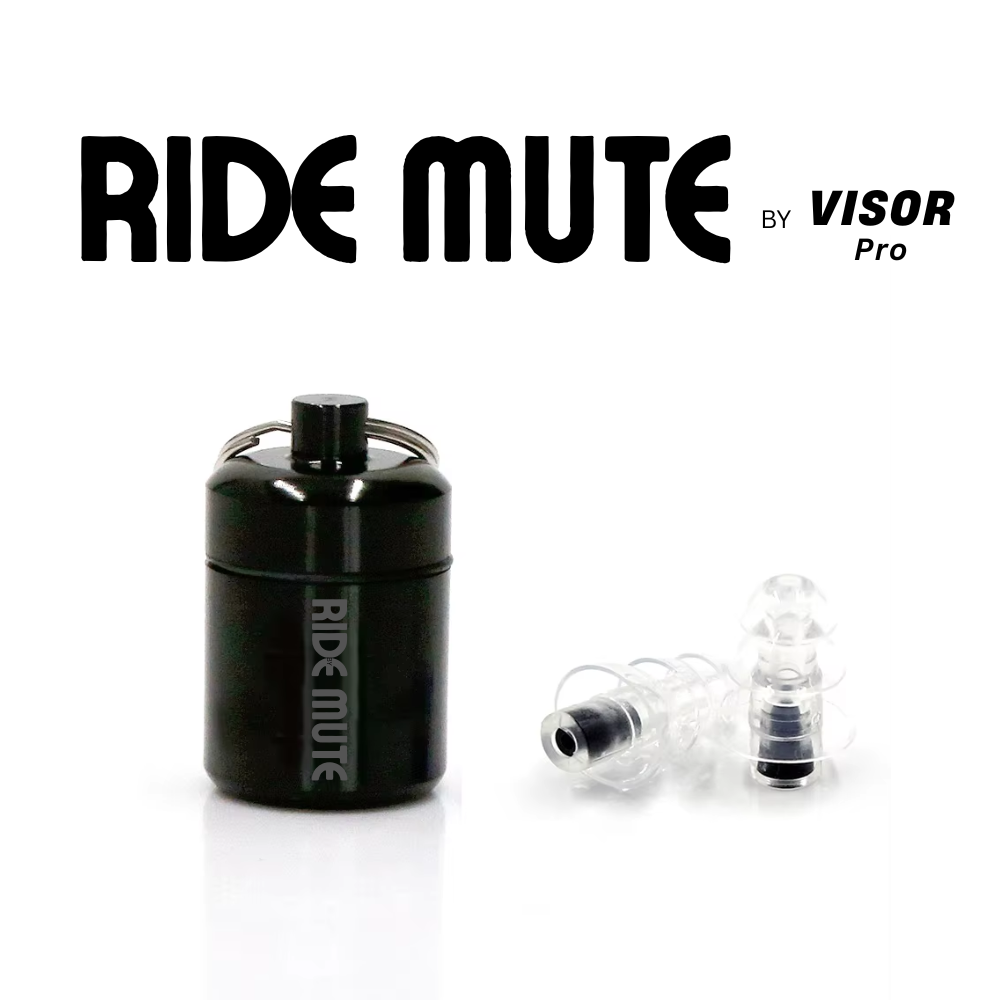 Earplugs for Motorcyclists Riding RIDE MUTE Level 1 by VisorPro , Wind Reduction with Music Pass-through