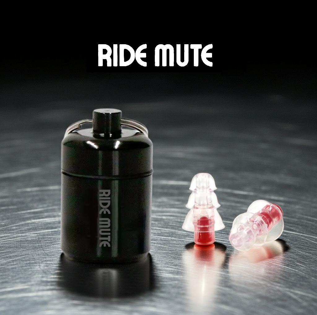 Earplugs for Motorcyclists Riding RIDE MUTE Level 1 by VisorPro , Wind Reduction with Music Pass-through