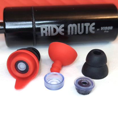 Earplugs for Motorcyclists Riding RIDE MUTE Level 2 by VisorPro - Wind Reduction with Music Pass-through