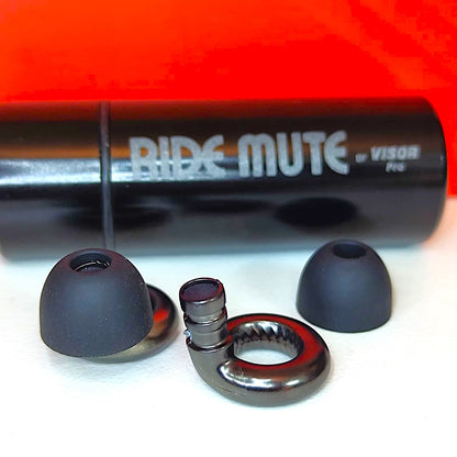 Earplugs for Motorcyclists Riding RIDE MUTE Level 3 by VisorPro , Wind Reduction with Music Pass-through