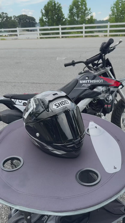 VisorPro Racing Visor Protection Tearoff RESUEABLE -  Helmet Visor Tearoffs for KYT LS2 OMP GPR Helmets Dual purpose Both Racing and Touring