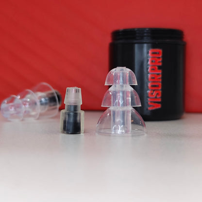 Earplugs for Motorcyclists Riding RIDE MUTE Level 1 by VisorPro , Wind Reduction with Music Pass-through