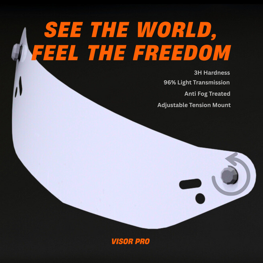 VisorPro - Helmet visor Protection Tear Off system -Universal for Touring helmets - Reusable Film
